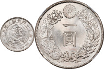 JAPAN. Yen, Year 45 (1912). Osaka Mint. Mutsuhito (Meiji). NGC MS-64.
KM-Y-A25.3; JNDA-01-10A; JC-09-10-2. A wonderful near-Gem with an overwhelming ...