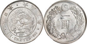 JAPAN. Yen, Year 3 (1914). Osaka Mint. Yoshihito (Taisho). NGC MS-63.
KM-Y-38; JNDA-01-10A; JC-09-10-2. Incredibly brilliant and almost blast-white, ...
