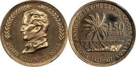 KEELING COCOS ISLANDS. 150 Rupees, 1977. John Clunies Ross. NGC MS-68.
Fr-1; KMX-10A. AGW: 0.2497 oz. Mintage: 2,000 pieces. A nearly-flawless exampl...