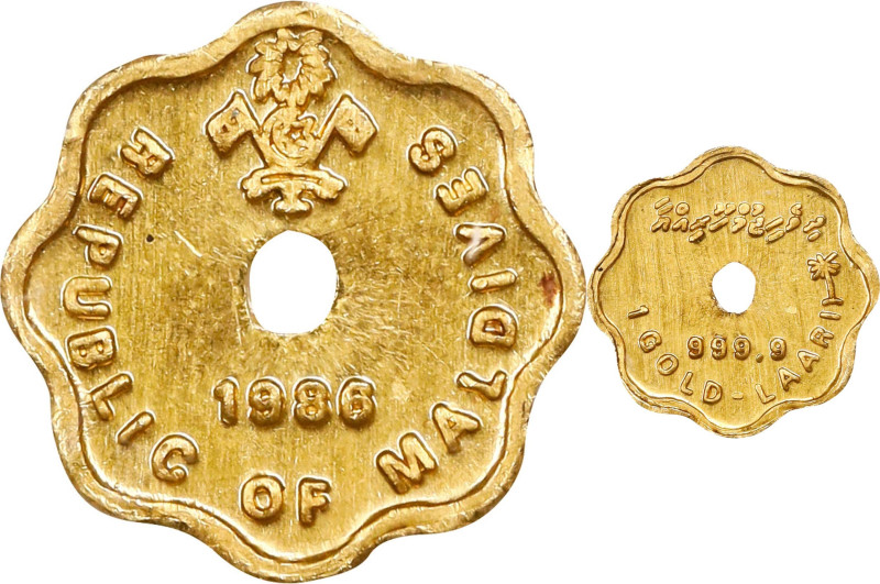 MALDIVES. Laari, 1986. Llantrisant Mint. PCGS PROOF-67.
Fr-4A; KM-Unlisted. Min...
