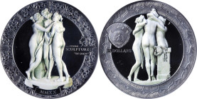PALAU. 10 Dollars, 2020. PCGS PROOF-70 Deep Cameo.
KM-859. Mintage: 999. Eternal Sculptures series: Three Graces. Presenting a front and back view of...