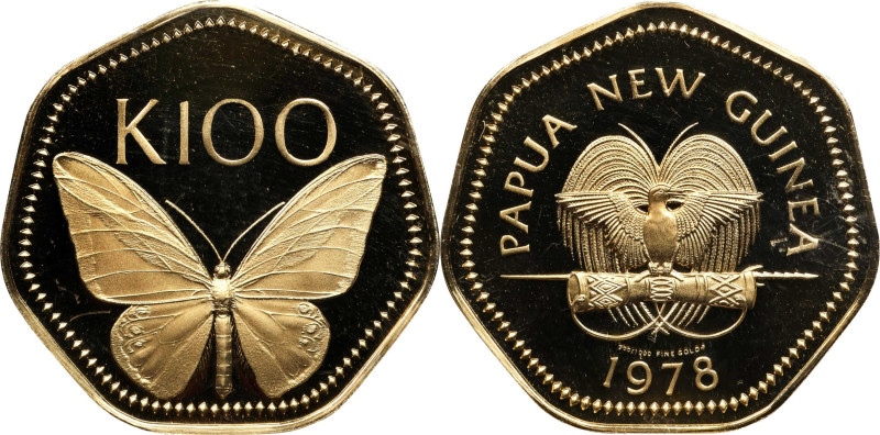 PAPUA NEW GUINEA. 100 Kina, 1978-FM. Pennsylvania (Franklin) Mint. Elizabeth II....
