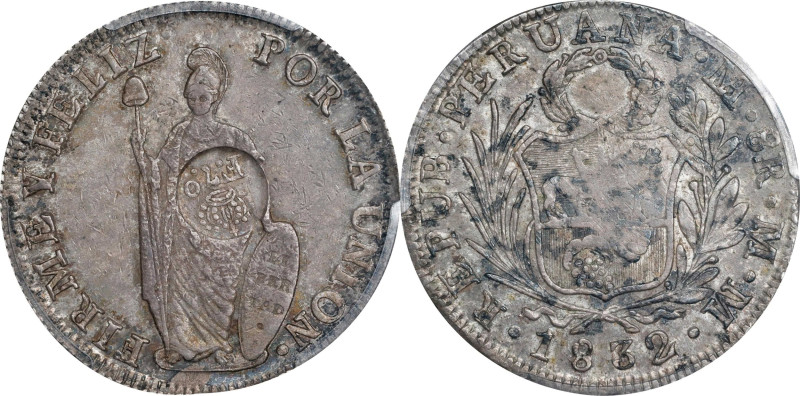 PHILIPPINES. Philippines - Peru. 8 Reales, ND (1832-34). Manila Mint. Ferdinand ...