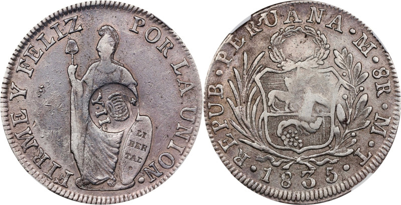 PHILIPPINES. Philippines - Peru. 8 Reales, ND (1834-37). Manila Mint. Isabel II....