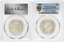 PHILIPPINES. Sextet of 50 Centimos (6 Pieces), 1885. Manila Mint. Alfonso XII. All are PCGS Certified.
KM-150. 1-4) 50 Centimos, 1885. PCGS AU-55. 5)...