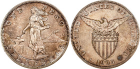 PHILIPPINES. Peso, 1905. Philadelphia Mint. ANACS PROOF-62.
KM-168 Allen-16.05. Mintage: 471. An appealing and lightly toned example, offering a most...