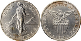 PHILIPPINES. Peso, 1912-S. San Francisco Mint. PCGS Genuine--Harshly Cleaned, EF Details.
KM-172; Allen-17.07. Despite the evidence of harsh cleaning...
