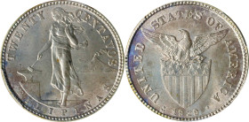 PHILIPPINES. 20 Centavos, 1929-M. Manila Mint. PCGS MS-65.
KM-170; Allen-11.19. This pleasing Gem delivers good appeal, with soft luster and a genera...