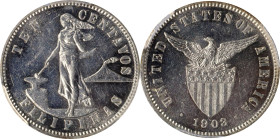 PHILIPPINES. 10 Centavos, 1903. Philadelphia Mint. PCGS MS-63.
KM-165; Allen-7.01. This appealing Choice Mint State example delivers rich eye appeal,...