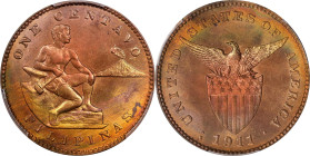 PHILIPPINES. Centavo, 1911-S. San Francisco Mint. PCGS MS-64 Red Brown.
KM-163; Allen-2.09. This pleasing near-Gem delivers good eye appeal, with cha...