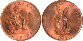 PHILIPPINES. Centavo, 1944-S. San Francisco Mint. PCGS MS-67 Red.
KM-179; Allen-3.06. A gorgeous representative of the type, awash with vibrant luste...