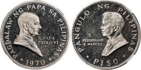 PHILIPPINES. Nickel Piso, 1970. NGC MS-64 Deep Prooflike.
KM-202. Tied for third finest certified of the "DPL" designation with one other example, on...