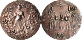 PHILIPPINES. Jesus, Maria & Joseph "Anting-Anting" Silver Medal. PCGS EF-45.
YL-63; Honeycutt-1427. Obverse: The holy family, left to right: Maria, J...