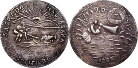 PHILIPPINES. St. Isidore the Laborer "Anting-Anting" Silver Medal. PCGS EF-45.
YL-113; Honeycutt-1460A. Obverse: St. Isidore working the fields right...