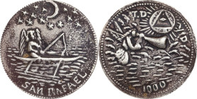 PHILIPPINES. San Rafael "Anting-Anting" Silver Medal. PCGS Genuine--Cleaned, EF Details.
YL-129; Honeycutt-1435. Obverse: Saint Rafael fishing in row...