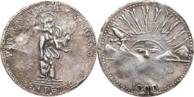 PHILIPPINES. Saint Peter "Anting-Anting" Silver Medal. PCGS AU-50.
YL-154. Obverse: St. Peter standing left, holding lamb of God; Reverse: Sunface em...