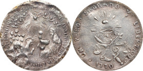 PHILIPPINES. The Body of Jesus Christ "Anting-Anting" Silver Medal. PCGS Genuine--Rim Damage, EF Details.
YL-156; Honeycutt-1430. Obverse: Angels and...