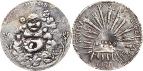 PHILIPPINES. Buddha God of Wealth "Anting-Anting" Silver Medal. PCGS Genuine--Environmental Damage, EF Details.
YL-X (obverse) / XIV-B (reverse). Dia...
