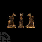 Egyptian Gold Goddess Bastet Cat Amulet