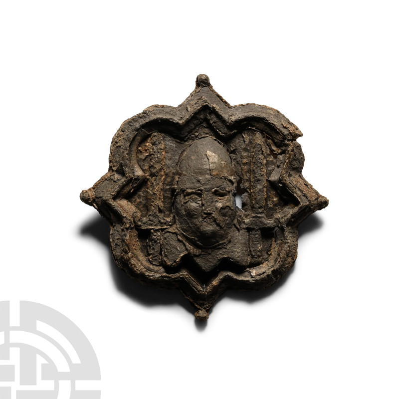 14th-15th century A.D. Quatrefoil panel with radiating spurs in the spandrels, h...