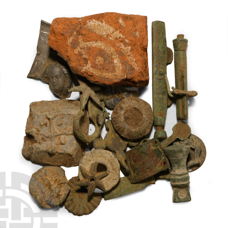 12th-19th century A.D. Including belt fittings, pastry-cutter wheel, terracotta ...