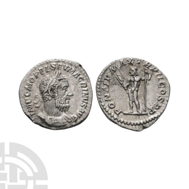 217-218 A.D. Rome mint. Obv: IMP C M OPEL SEV MACRINVS AVG, laureate, cuirassed ...