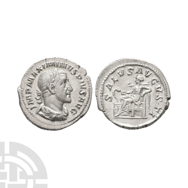 235-238 A.D. Obv: IMP MAXIMINVS PIVS AVG, laureate, draped and cuirassed bust ri...