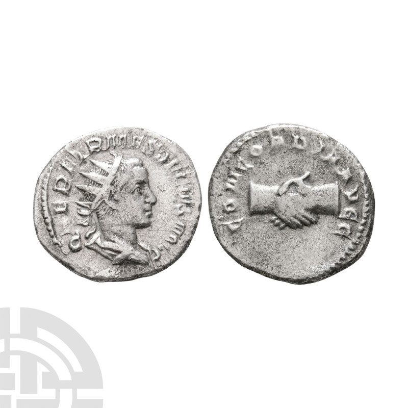 250-251 A.D. Obv: Q HER ETR MES DECIVS NOB C, radiate draped bust right. Rev: CO...