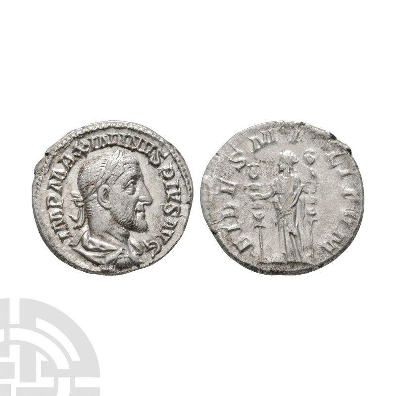 235-236 A.D. Obv: IMP MAXIMINVS PIVS AVG, laureate, draped bust right. Rev: FIDE...