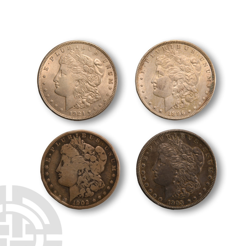 Dated 1896-1921 A.D. Group comprising 1896, 1902, 1903 and 1921: Obvs: profile b...