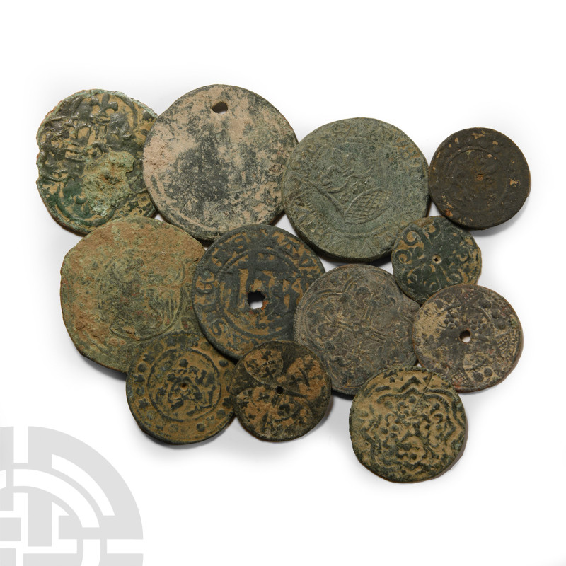 13th-16th century A.D. Comprising: mixed bronze jettons of various early periods...