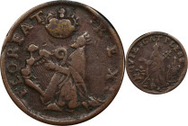 Undated (ca. 1652-1674) St. Patrick Farthing. Martin 1c.4-Ba.5, W-11520. Rarity-6+. Copper. Nothing Below King. VF-30 (PCGS).
97.2 grains.
PCGS# 915...