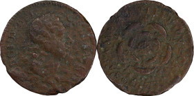 1722 Rosa Americana Halfpenny. Martin 1.1-A.1, W-1214. Rarity-6+. VTILE DVLCI. VF Details--Excessive Corrosion (PCGS).
56.9 grains.
PCGS# 905563. NG...