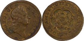 1722 Rosa Americana Halfpenny. Martin 2.1-B.1, W-1218. Rarity-4. D:G:REX / ROSA AMERI. UTILE DULCI. EF-40 (PCGS).
68.3 grains.
PCGS# 905564. NGC ID:...