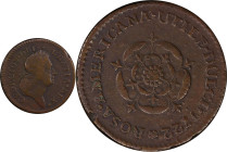 1722 Rosa Americana Halfpenny. Martin 3.6-C.2, W-1222. Rarity-4. DEI GRATIA REX / UTILE DULCI. VF Details--Environmental Damage (PCGS).
72.2 grains....