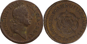 1722 Rosa Americana Halfpenny. Martin 3.10-C.5, W-1222. Rarity-4. DEI GRATIA REX / UTILE DULCI. VF-30 (PCGS).
69.7 grains.
PCGS# 905578. NGC ID: 2AS...