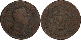 1722 Rosa Americana Penny. Martin 2.9-C.3, W-1264. Rarity-4. UTILE DULCI. VF Details--Environmental Damage (PCGS).
116.2 grains.
PCGS# 905656. NGC I...