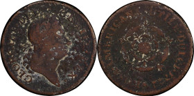 1722 Rosa Americana Penny. Martin 2.9-C.3, W-1264. Rarity-4. UTILE DULCI. VG Details--Excessive Corrosion (PCGS).
119.7 grains.
PCGS# 905656. NGC ID...
