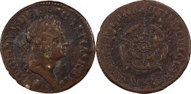 1722 Rosa Americana Penny. Martin 2.12-D.3, W-1268. Rarity-5. UTILE DULCI. EF Details--Excessive Corrosion (PCGS).
106.0 grains.
PCGS# 905660. NGC I...