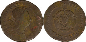 1722 Rosa Americana Penny. Martin 2.12-D.3, W-1268. Rarity-5. UTILE DULCI. VF Details--Environmental Damage (PCGS).
116.1 grains.
PCGS# 905660. NGC ...
