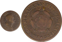 1722 Rosa Americana Penny. Martin 2.15-C.5, W-1264. Rarity-5. UTILE DULCI. Good-6 (PCGS).
105.7 grains.
PCGS# 905663. NGC ID: 2ASP.
From the Sydney...