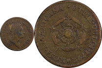1722 Rosa Americana Penny. Martin 2.35-C.9, W-1264. Rarity-5. UTILE DULCI. VF-25 (PCGS).
114.8 grains.
PCGS# 905690. NGC ID: 2ASP.
From the Sydney ...
