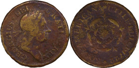 1722 Rosa Americana Penny. Martin 3.1-D.6, W-1272. Rarity-4. UTILE DULCI. Fine Details--Excessive Corrosion (PCGS).
124.2 grains.
PCGS# 905705. NGC ...