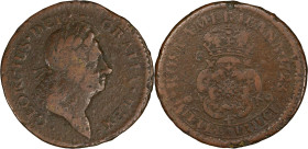 1723 Rosa Americana Penny. Martin 2.16-Eb.5, W-1278. Rarity-4. VF Details--Environmental Damage (PCGS).
115.4 grains.
PCGS# 905664. NGC ID: 2ASR.
F...
