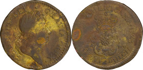 1723 Rosa Americana Penny. Martin 2.16-Eb.5, W-1278. Rarity-4. Fine Details--Environmental Damage (PCGS).
114.6 grains.
PCGS# 905664. NGC ID: 2ASR....