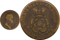 1723 Rosa Americana Penny. Martin 2.22-Eb.6, W-1278. Rarity-5. Fine-15 (PCGS).
131.3 grains.
PCGS# 905673. NGC ID: 2ASR.
From the Sydney F. Martin ...