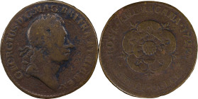 1722 Rosa Americana Twopence. Martin 3.12-C.2, W-1326. Rarity-3. Period After REX. Fine Details--Environmental Damage (PCGS).
180.2 grains.
PCGS# 90...
