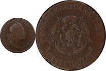 1722 Rosa Americana Twopence. Martin 4.4-C.1, W-1330. Rarity-4. No Period After REX. Fine Details--Environmental Damage (PCGS).
204.0 grains.
PCGS# ...