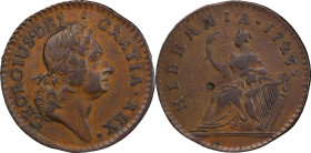 1723 Wood's Hibernia Farthing. Martin 2.1-Bc.4, W-12350. Rarity-4. DEI. GRATIA. REX. EF Details--Damage (PCGS).
61.0 grains.
PCGS# 921458. NGC ID: F...