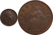 1723 Wood's Hibernia Farthing. Martin 3.1-Bc.2, W-12350. Rarity-4. DEI. GRATIA. REX. VF-30 (PCGS).
57.0 grains.
PCGS# 921459. NGC ID: F7HN.
From th...